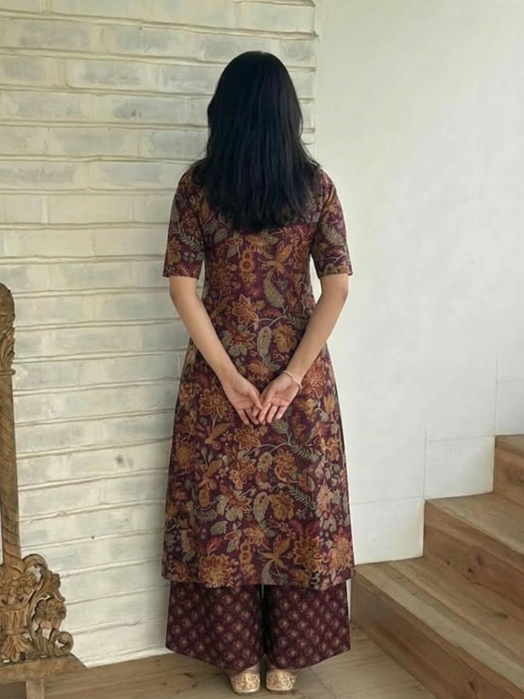Women's Straight Kurta & Palazzo Set - Style 8 - Image 9