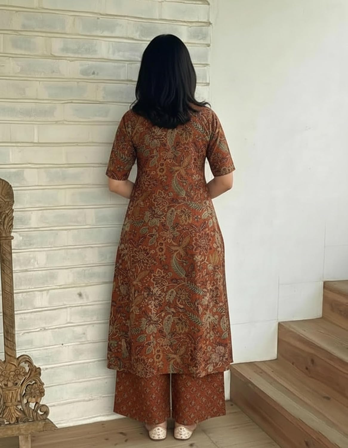 Women's Straight Kurta & Palazzo Set - Style 7 - Image 3