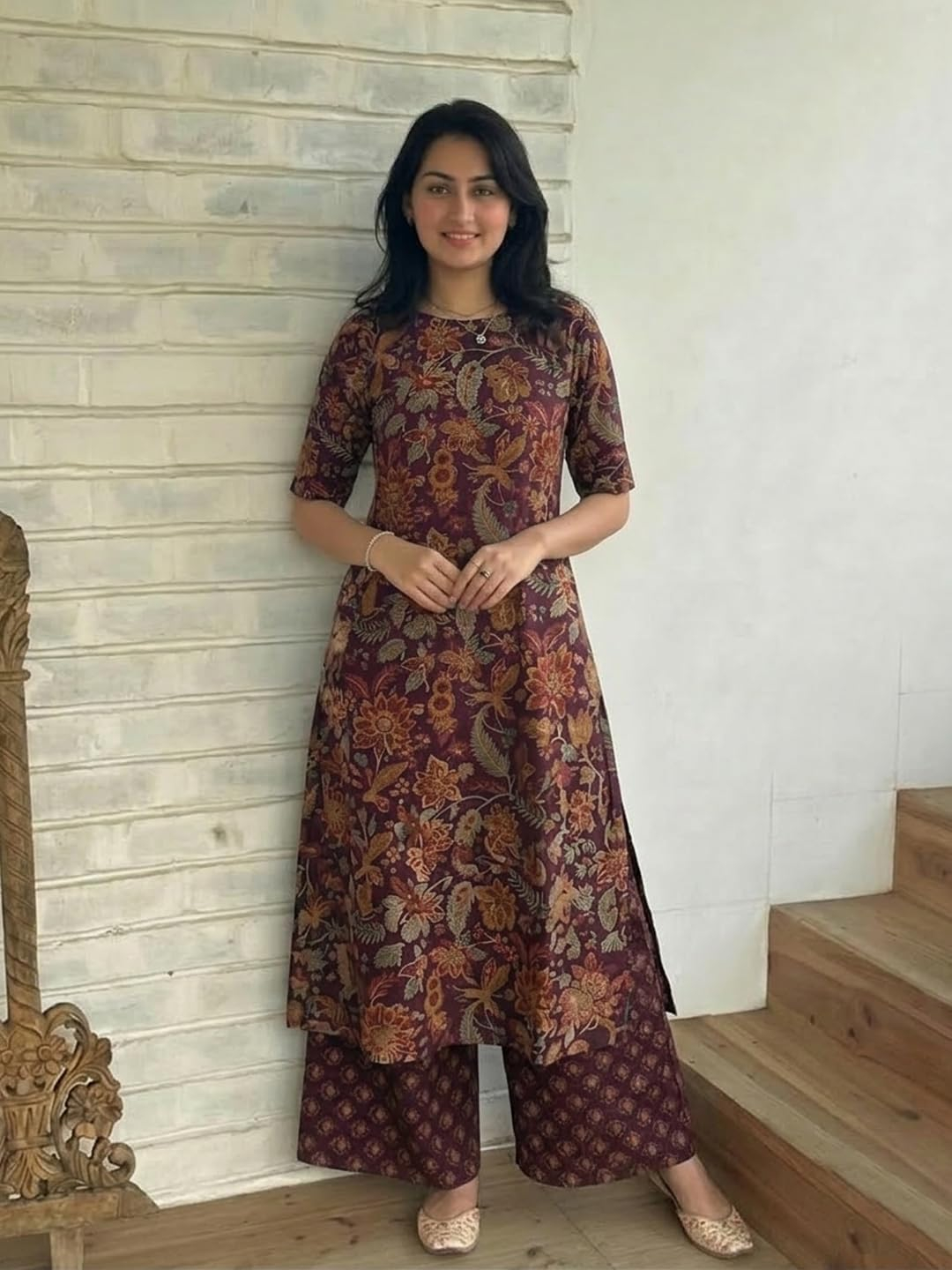 Women's Straight Kurta & Palazzo Set - Style 7 - Image 13