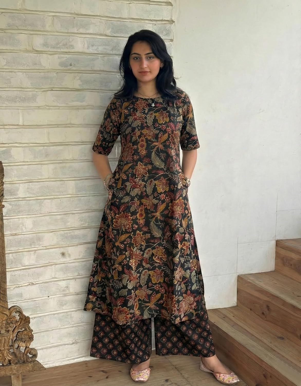 Women's Straight Kurta & Palazzo Set - Style 7 - Image 29