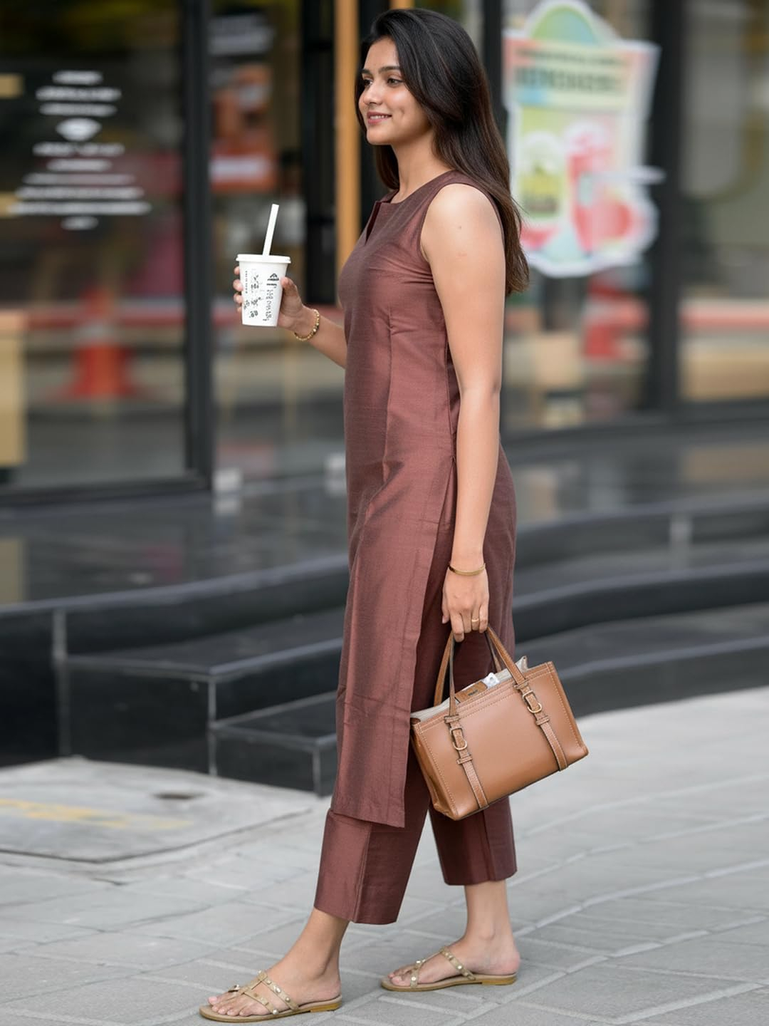 Women's Straight Kurta & Palazzo Set - Style 6 - Image 5