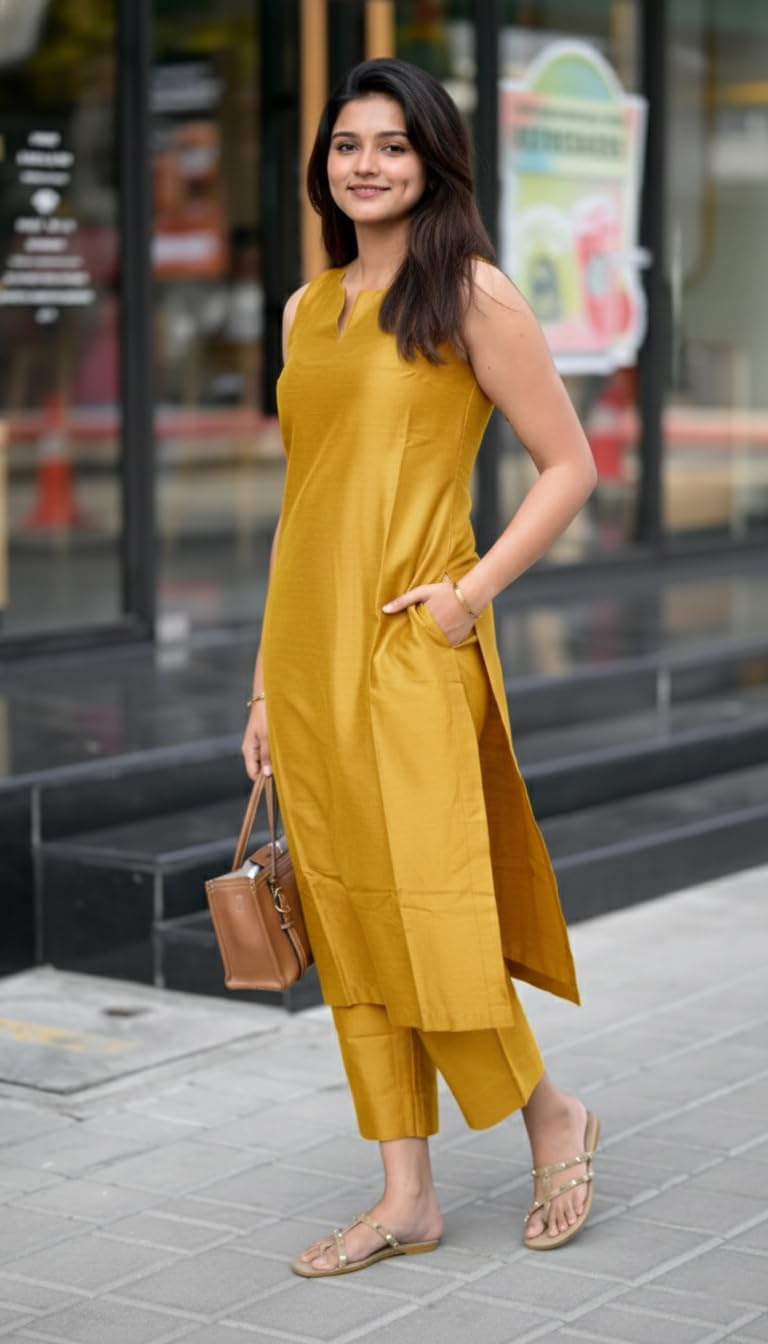 Women's Straight Kurta & Palazzo Set - Style 3 - Image 35