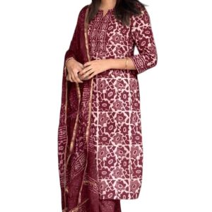 Women's Straight Kurta Set with Dupatta - Style 2