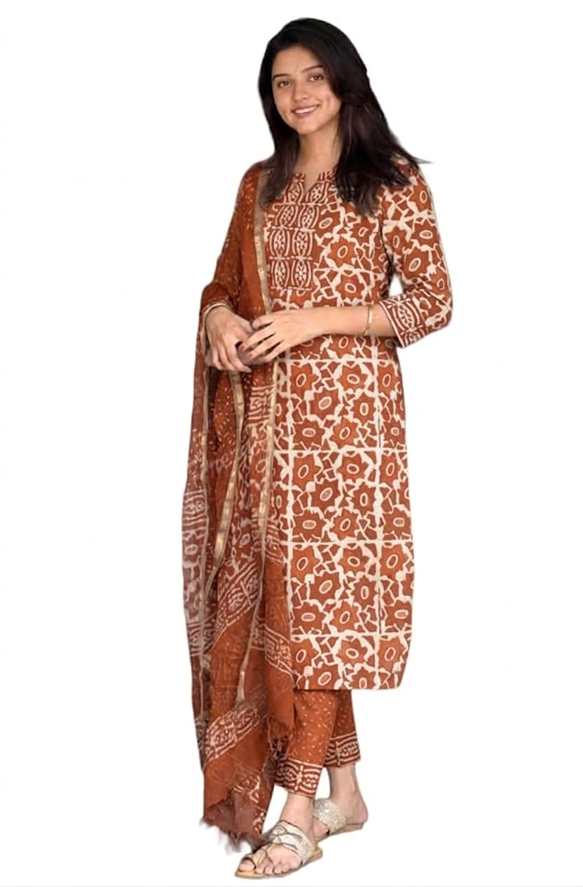 Women's Straight Kurta Set with Dupatta