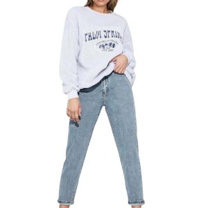 Women's Blue High-Rise Ankle-Length Jeans