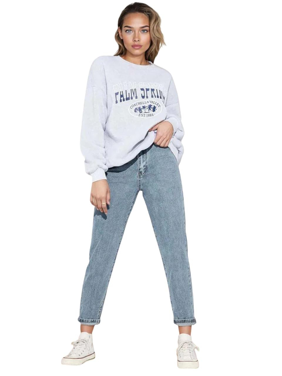 Women's Blue High-Rise Ankle-Length Jeans - Image 2