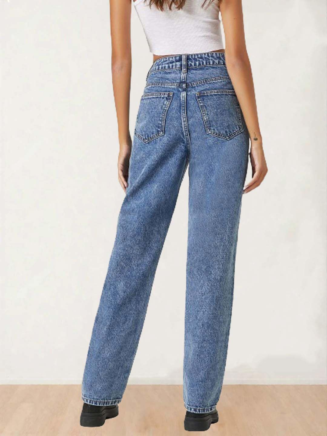 Women's Classic Blue High-Rise Flared Jeans - Image 5