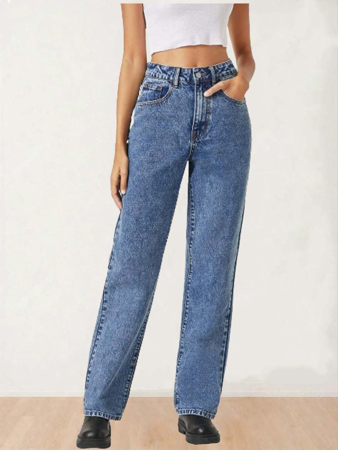 Women's Classic Blue High-Rise Flared Jeans - Image 6