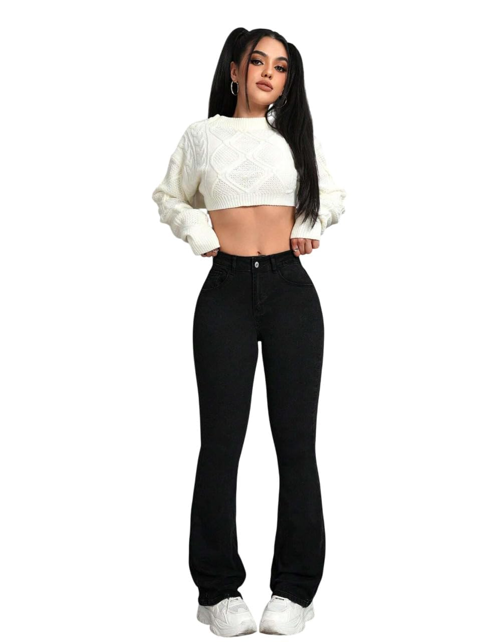 Women's Jet Black High-Rise Bootcut Jeans