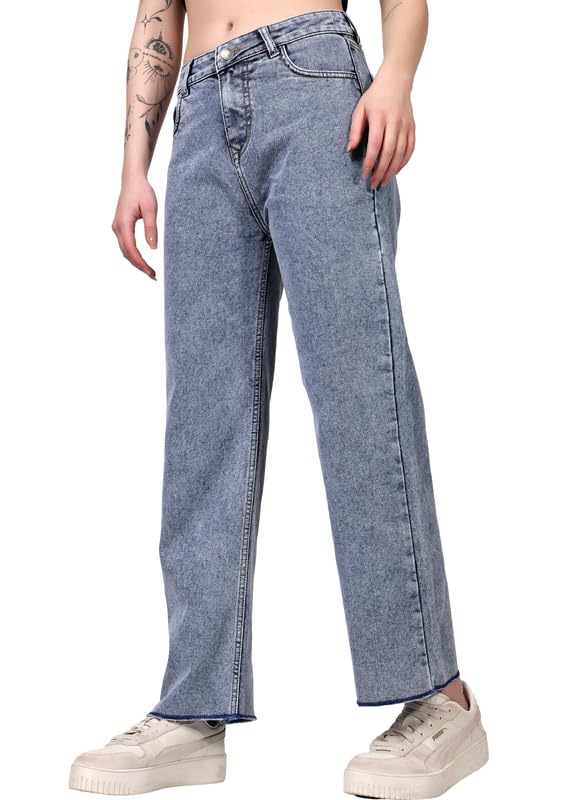 Women's Light-Wash Low-Rise Loose Straight-Leg Jeans