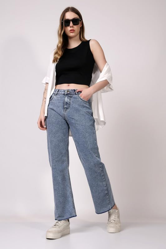 Women's Light-Wash Low-Rise Loose Straight-Leg Jeans - Image 6